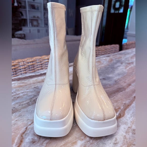 Women’s FREE PEOPLE double stack platform cream booties- Size 36.5 - Picture 5 of 13